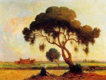 Ferdinand Loyen Du Puigaudeau : Breton Woman Seated under a Large Tree